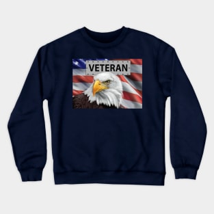 Patriotic United States Veteran American Eagle and Flag Art Crewneck Sweatshirt